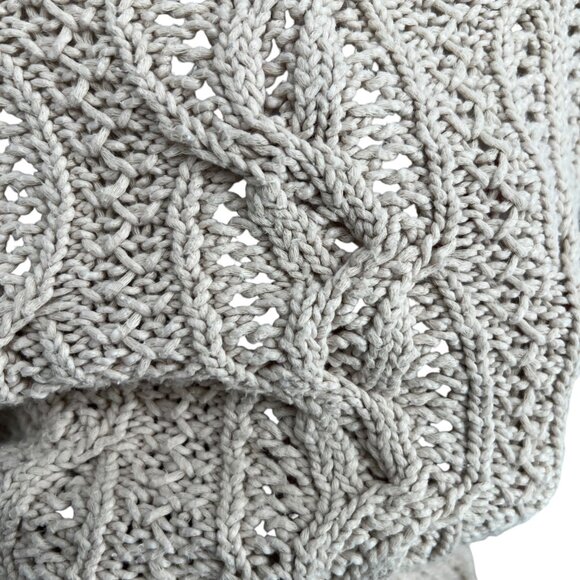 Reiss Open Knit Scoop Neck Beige Cableknit Sweater Size Large - Picture 9 of 13